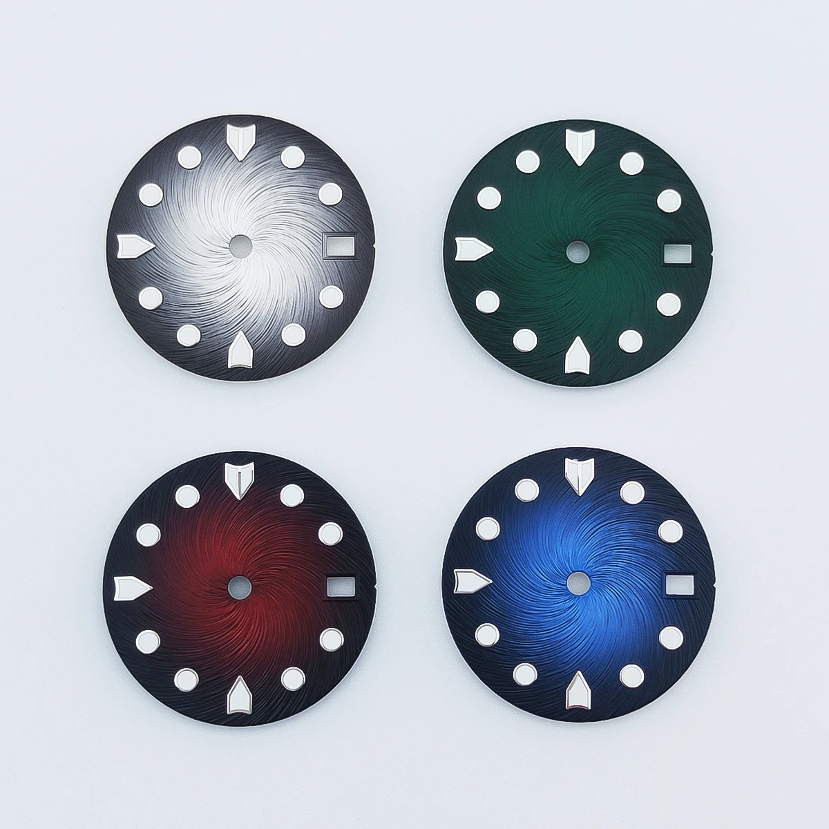 Image of Manbushijie 28,5mm Schwarz Blau Rot Grau Steriles Uhrenzifferblatt Leuchtend Passend für NH34 NH35 Uhrwerk Passend für 3-Uhr-Krone 3,8-Uhr-Krone