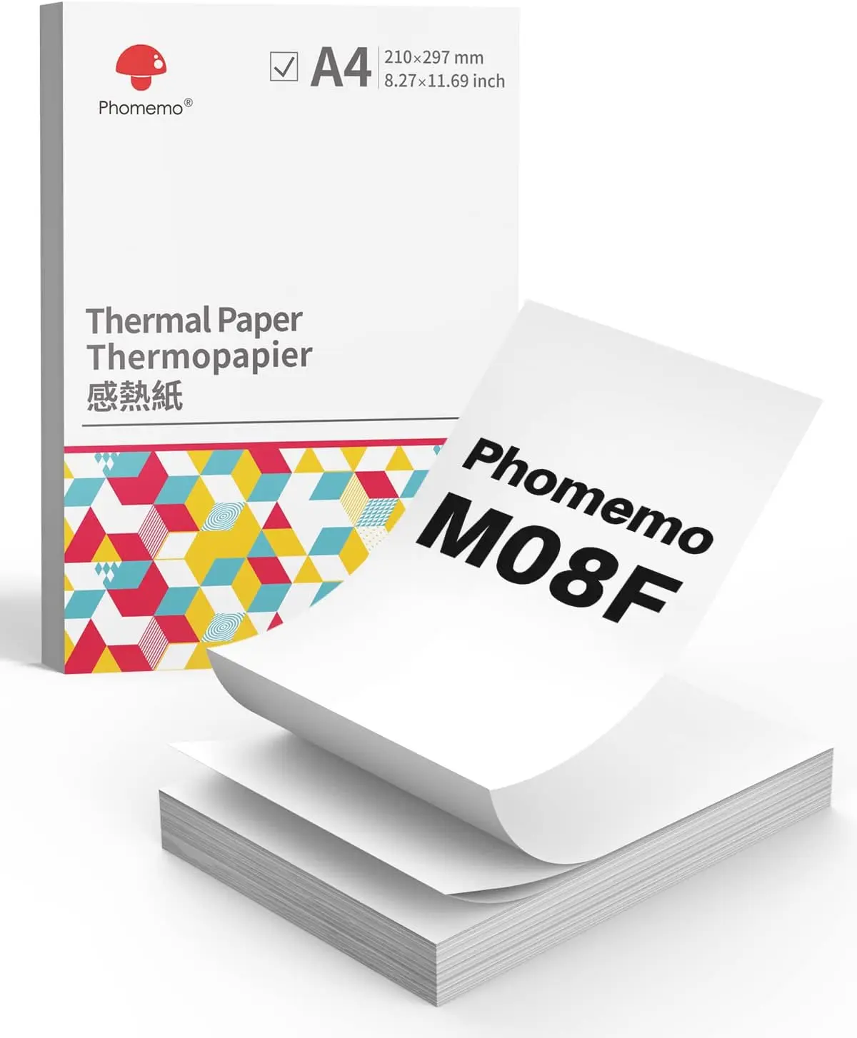 Phomemo-papel térmico M08F A4 para impresoras portátiles M08F, PJ762/PJ763MFi, MT800/MT800Q, A4, papel de impresora M08F, 8,27 \