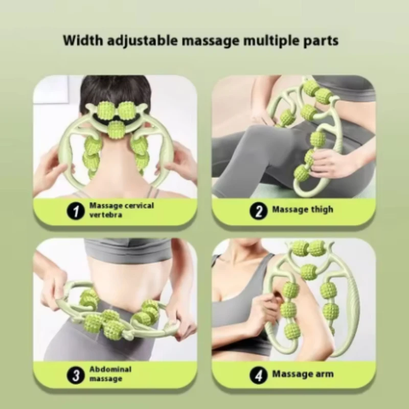 

9 Wheels Roller for Fitness Yoga Sports Muscle Stretch Massage Relaxer for Arm Leg Neck Body Relaxation Sports Equipment