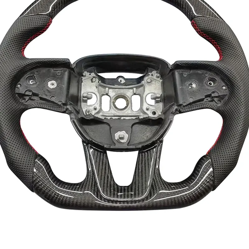 Upgrade Carbon Car Steering Wheel with Heat Plug and Play for Dodge Challenger Charger HELLCAT Jeep Grand Cherokee