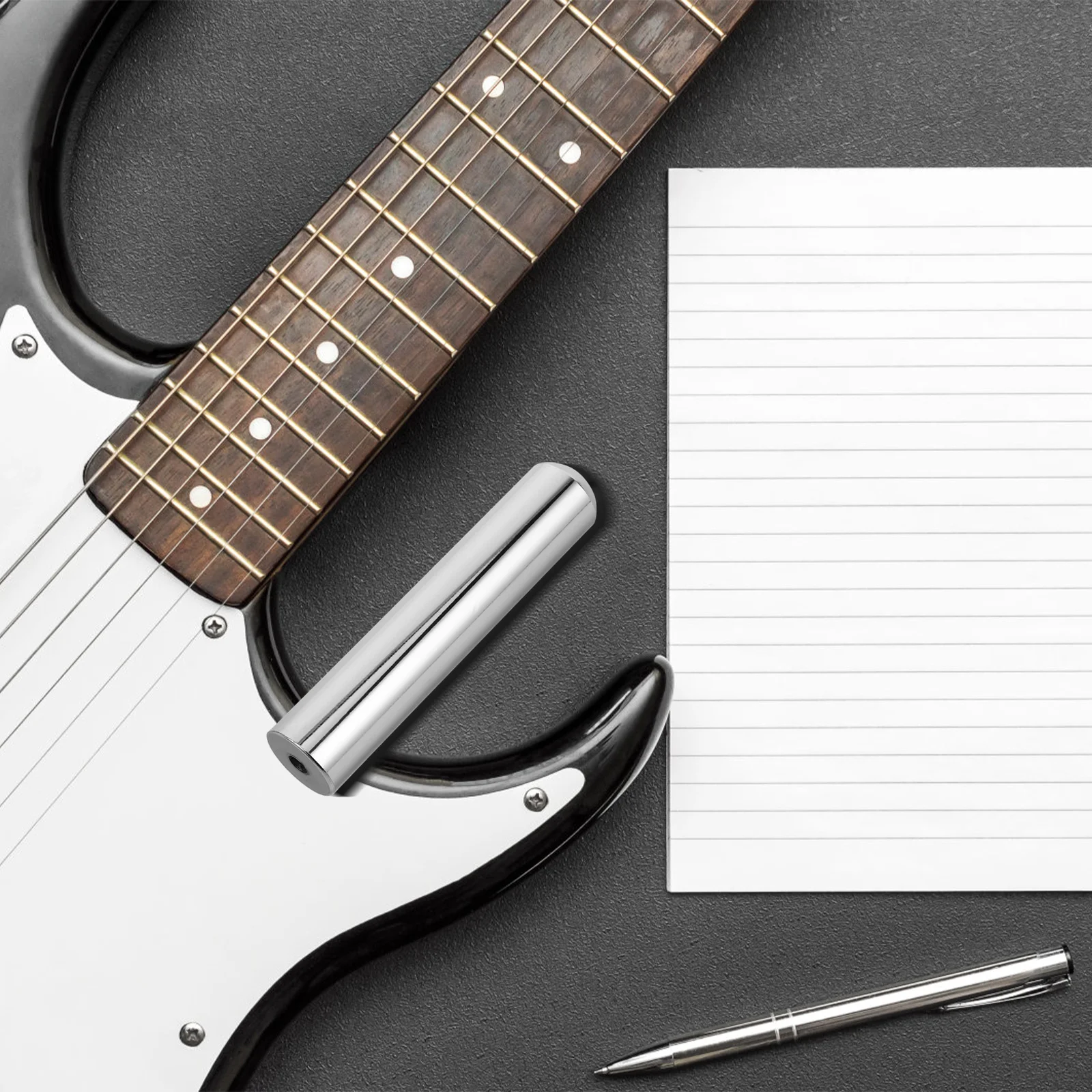 

Electric Guitar Slide Silver Metal Round Solid Handheld Bar for Blues Rock Hawaiian Music Guitar Slide Acoustic