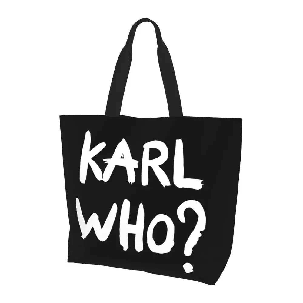 Karl Who Grocery Shopping Tote Bag Women Fashion Canvas Shopper Shoulder Bag Large Capacity Handbags