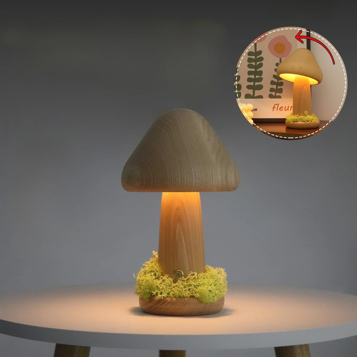 Creative Twisted Mushroom Night Light Warm Light Touch Bedroom Bedhead Night Light Beech Led Decorative Atmosphere