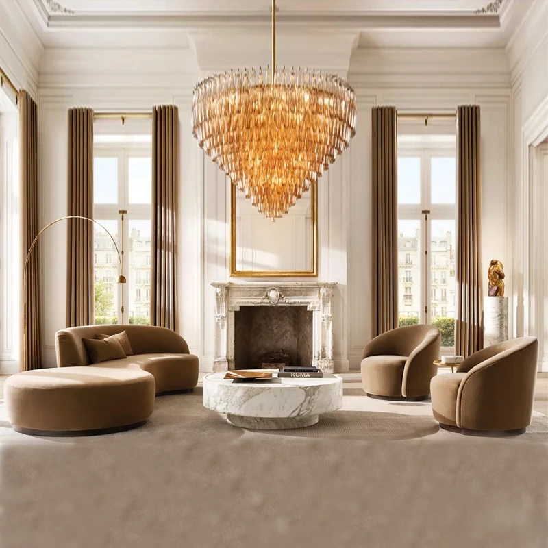Modern Five-Star Hotel Lobby Sofa Bed Luxury Villa Living Room Furniture Set Home Living Room Sofa