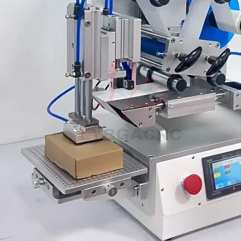 Semi-Auto Self-Adhesive Labeling Wrapping Machine Adjustable Speed Food Packaging Bottle Printing Labels for FlatCarton