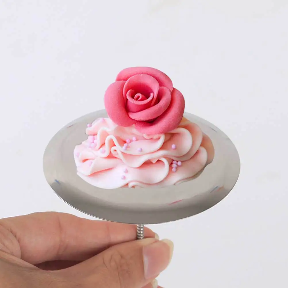 

4Pcs Cake Flower Needle Decorating Nails Set Stainless Steel Plastic Lifters Essential Baking Tools for Icing Flowers Wedding