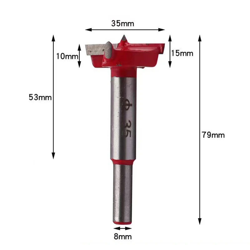 Set pembuka lubang kayu, 5 buah dengan pemosisian kotak dapat diatur lubang engsel Expander paduan keras bor sayap datar 15-35mm