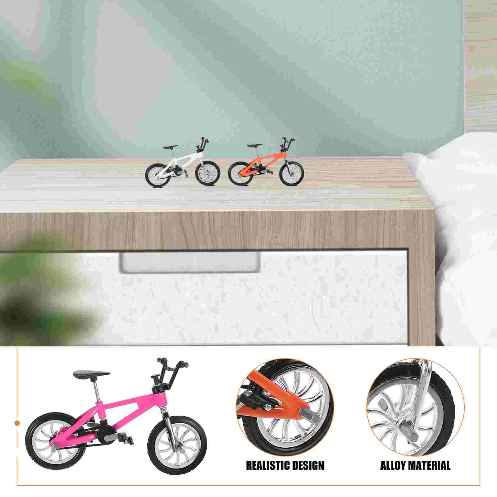 4 Pcs Mini Bike Simulation Models Bicycle Finger Racing Toy Alloy Mountain Toys