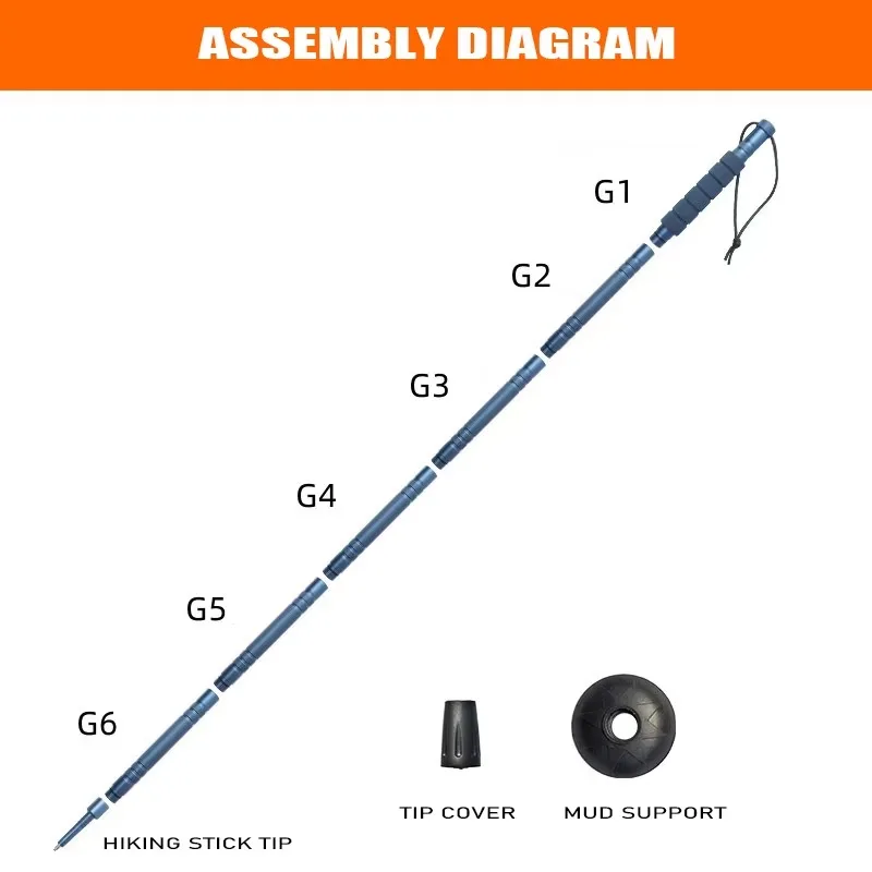 AliExpress – New Lightweight Adjustable Trekking Stick, Durable Outdoor Support Gear for Hiking & Camping