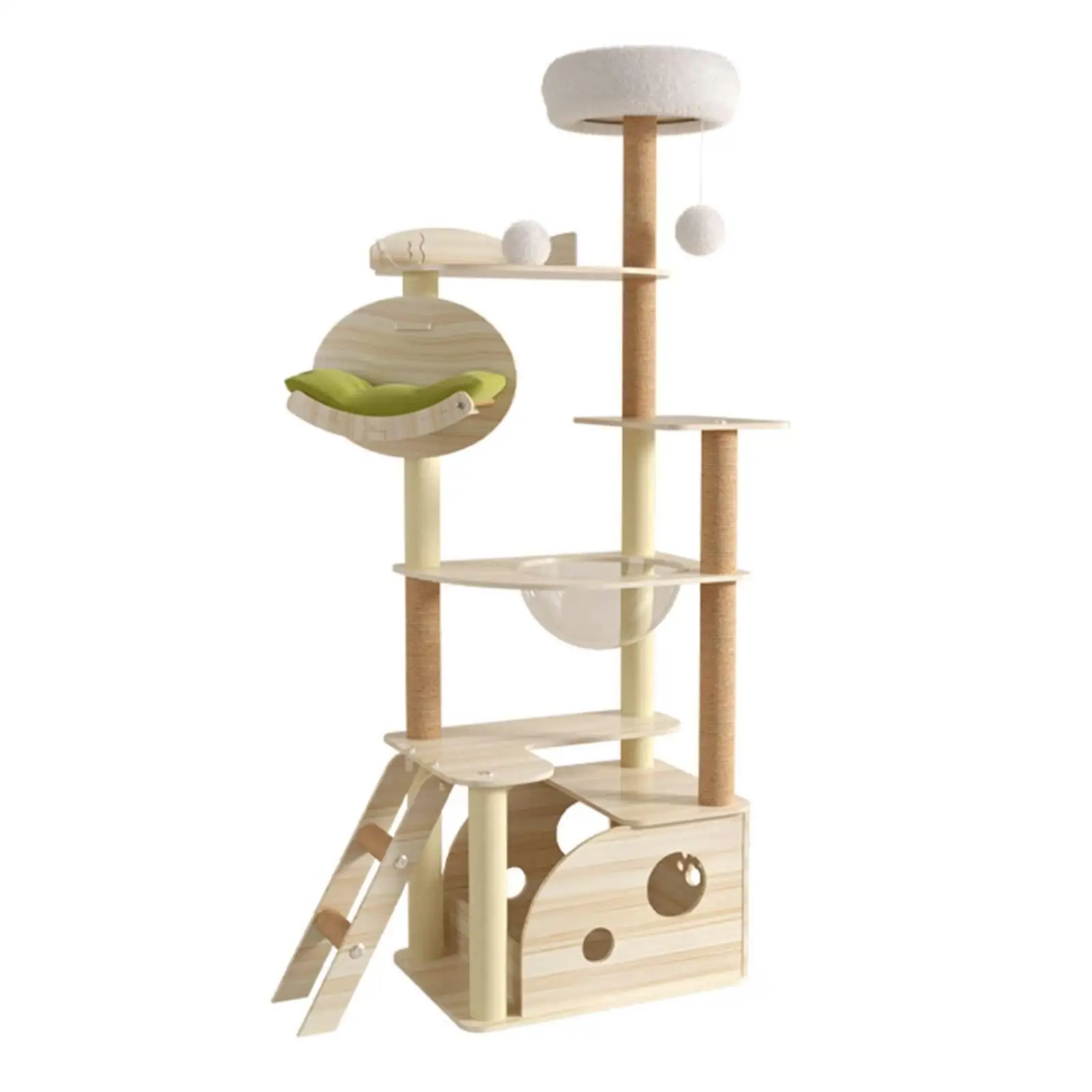 Multi Level Feline Tree Stable Base Space Capsule Feline Bed Easy to Clean
