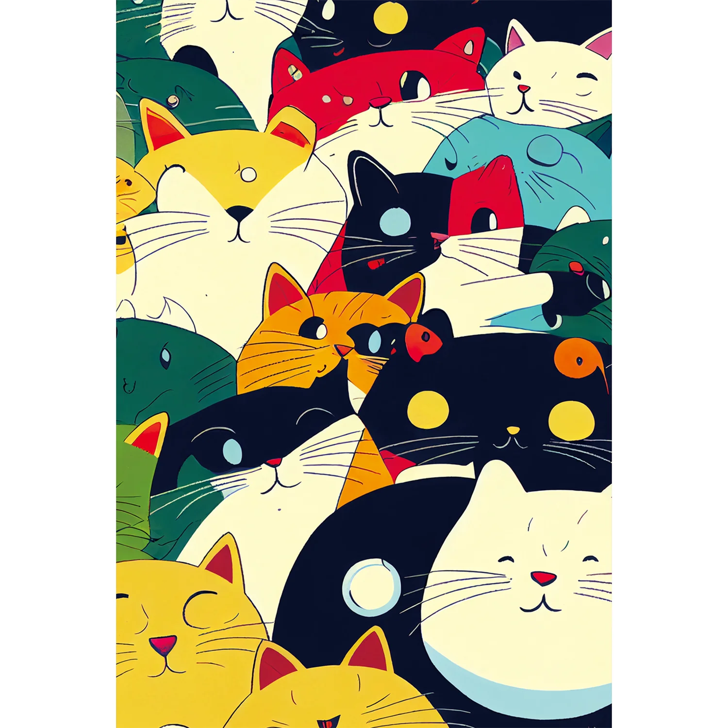 300szt Group Cute Cats Velvet Material Floor Jigsaw Puzzle dla dorosłych Home Decor Games Family Fun Zabawki edukacyjne dla dzieci