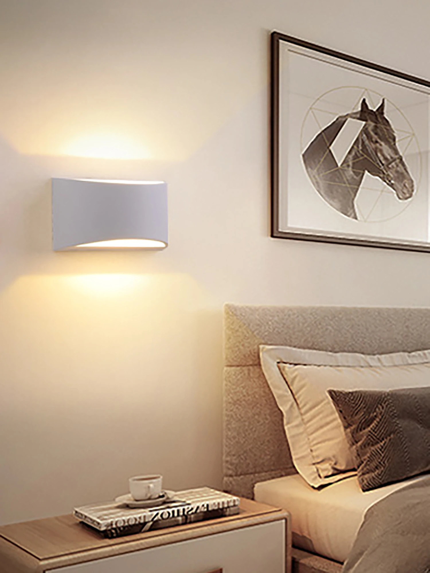 Applique murale moderne et créative, style nordique, chambre à coucher, hôtel minimaliste, lampe murale LED de chevet, appliques murales créatives d'intérieur