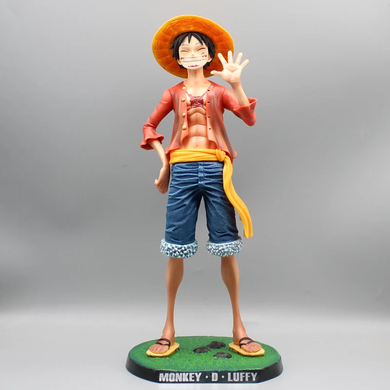 42cm Anime One Piece Luffy Figure Gk Monkey D. Luffy Action Figures Smiley Face Straw Hat PVC Collection Statue Model Toys Gifts