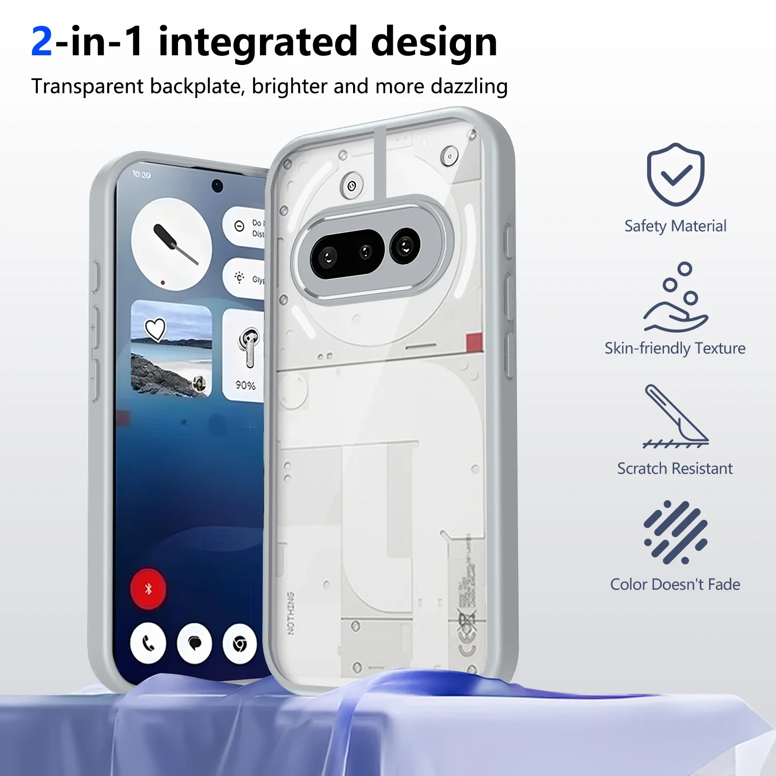

For Nothing Phone 2A ProCase Hard PC Transparent Shockproof Protective Back cover Case For Nothing CMF Phone 2 Pro 3A Shell