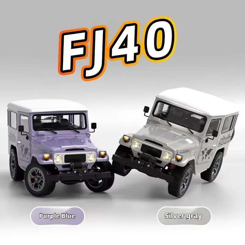 Coche teledirigido FJ40 a escala 1/16, textura de Metal con cabrestante ligero para ahumador, vehículo de juguete con Control remoto, modelo de simulación para niños, regalo de cumpleaños