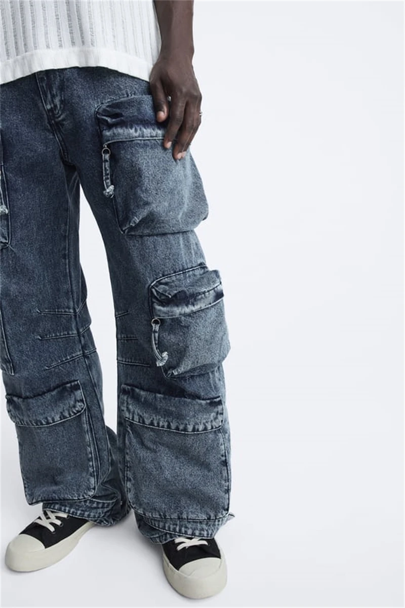 2023 nouveau Sle hommes femmes à la mode Wasteland Sle Multi ket ample longs jean décontracté à la mode Denim pantalon jeunesse automne porter