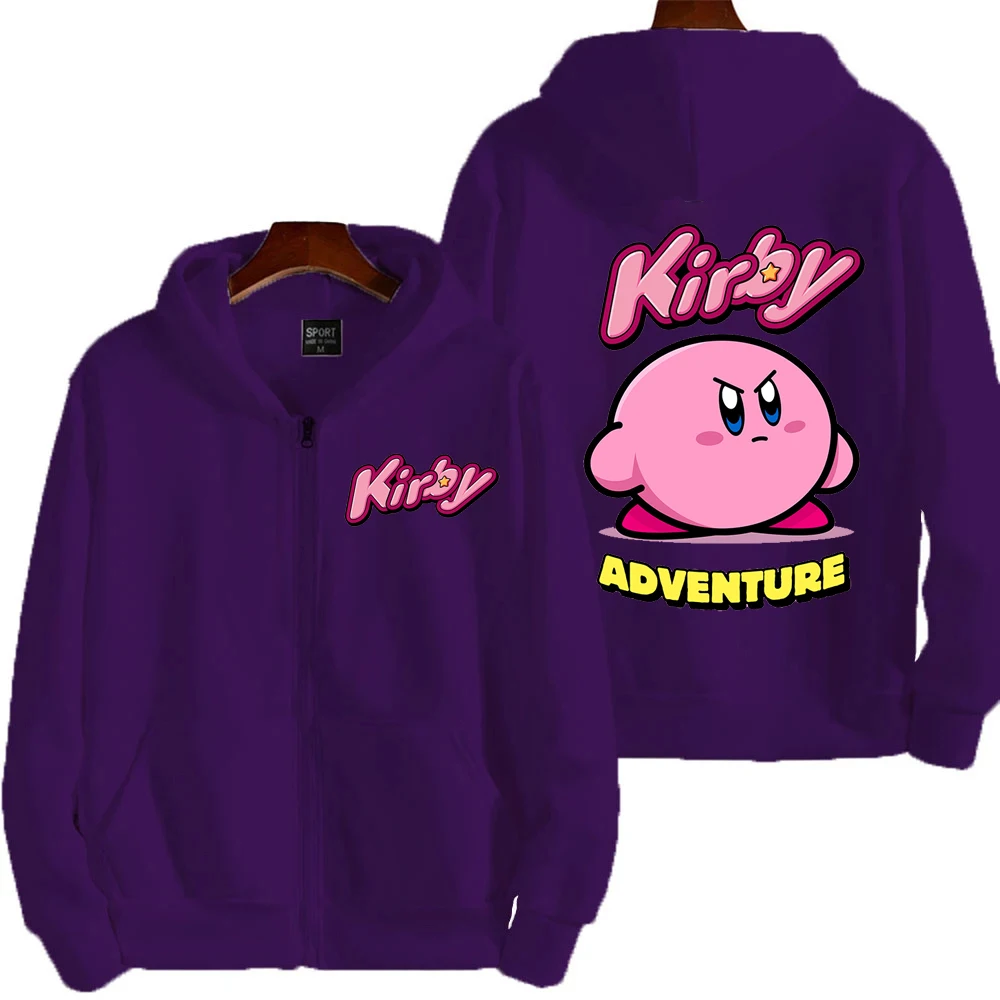 Kirby: Right Back at Ya! Men Cartoon Hoodie Spring Autumn Women Oversized Sweatshirt With Zipper New Couple street fashion Coat