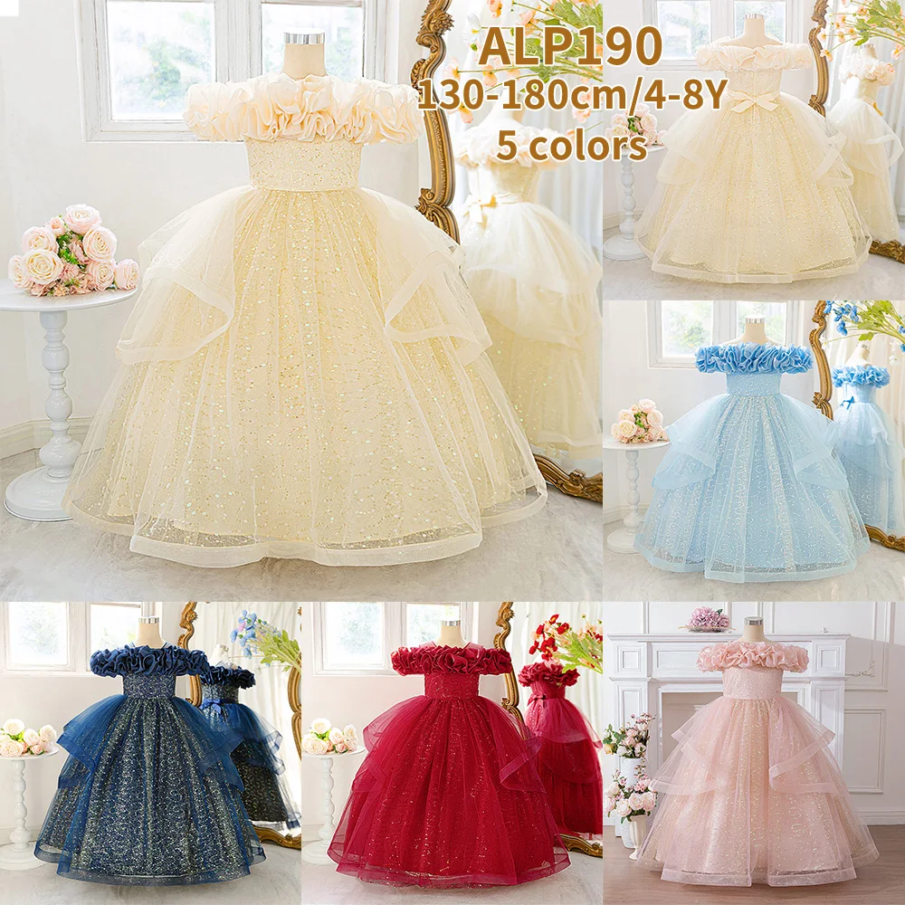Children's outfit princess dress fashion mesh cake puffy dress flower girl little girl party outfit evening dress