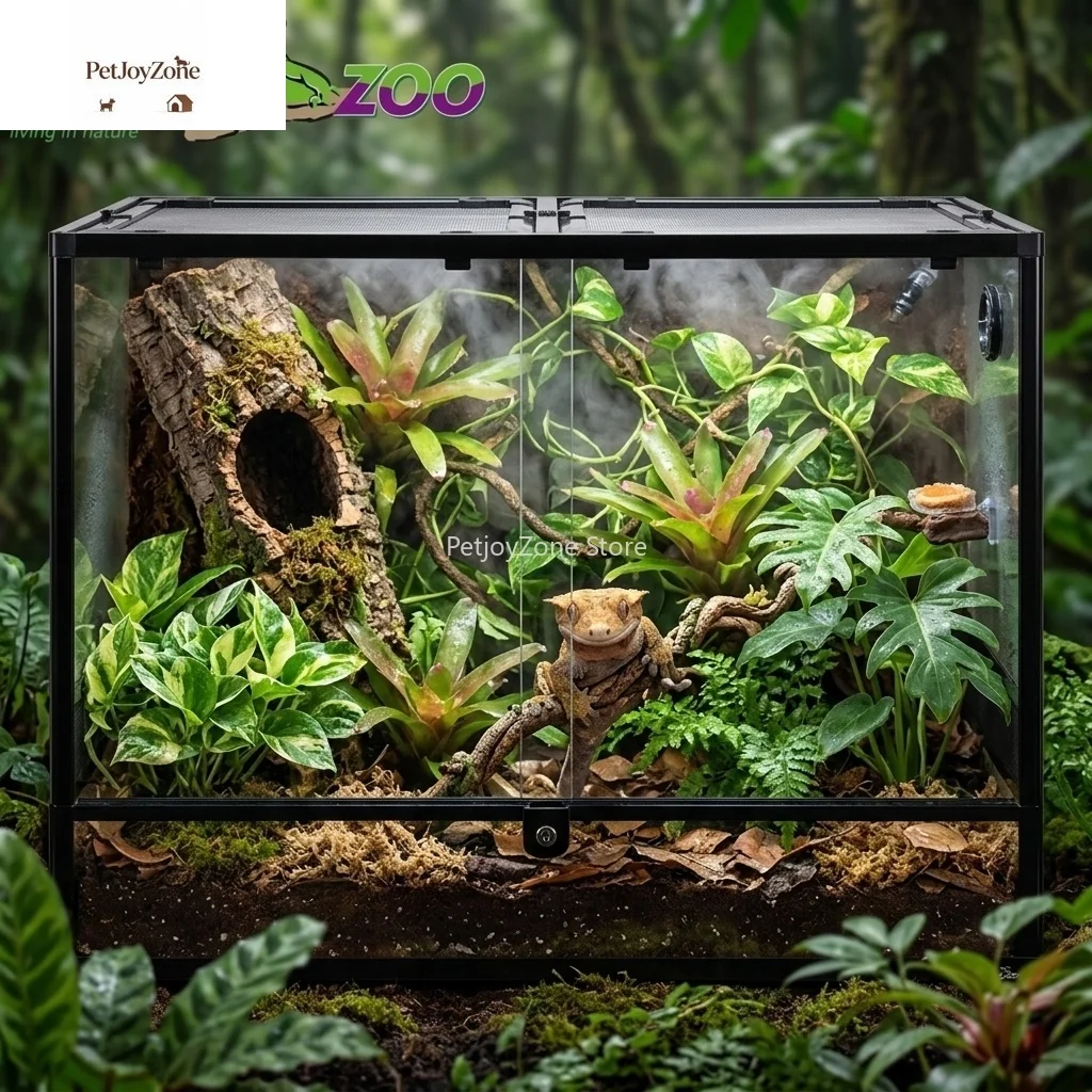 

PetJoyZone OEM 50 120 Gallon 4x2x2 Large Terrarium 120x60x60 Flat Packed Glass Tank Reptile Enclosure For Crested Gecko