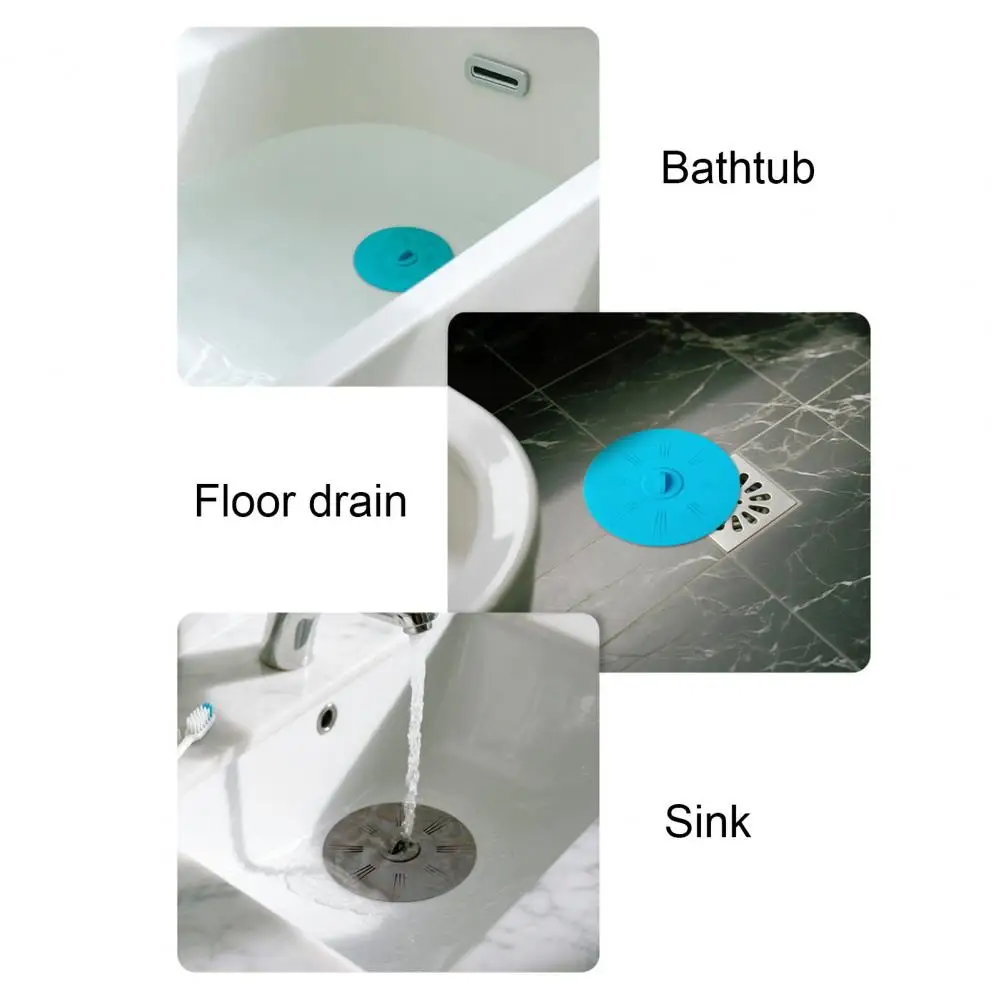 Universal Drain Seal Cover Silicone Drain Stopper Size Anti-odor Floor Drain Cover Easy Cleaning Hair Catcher for Sinks Bathtubs