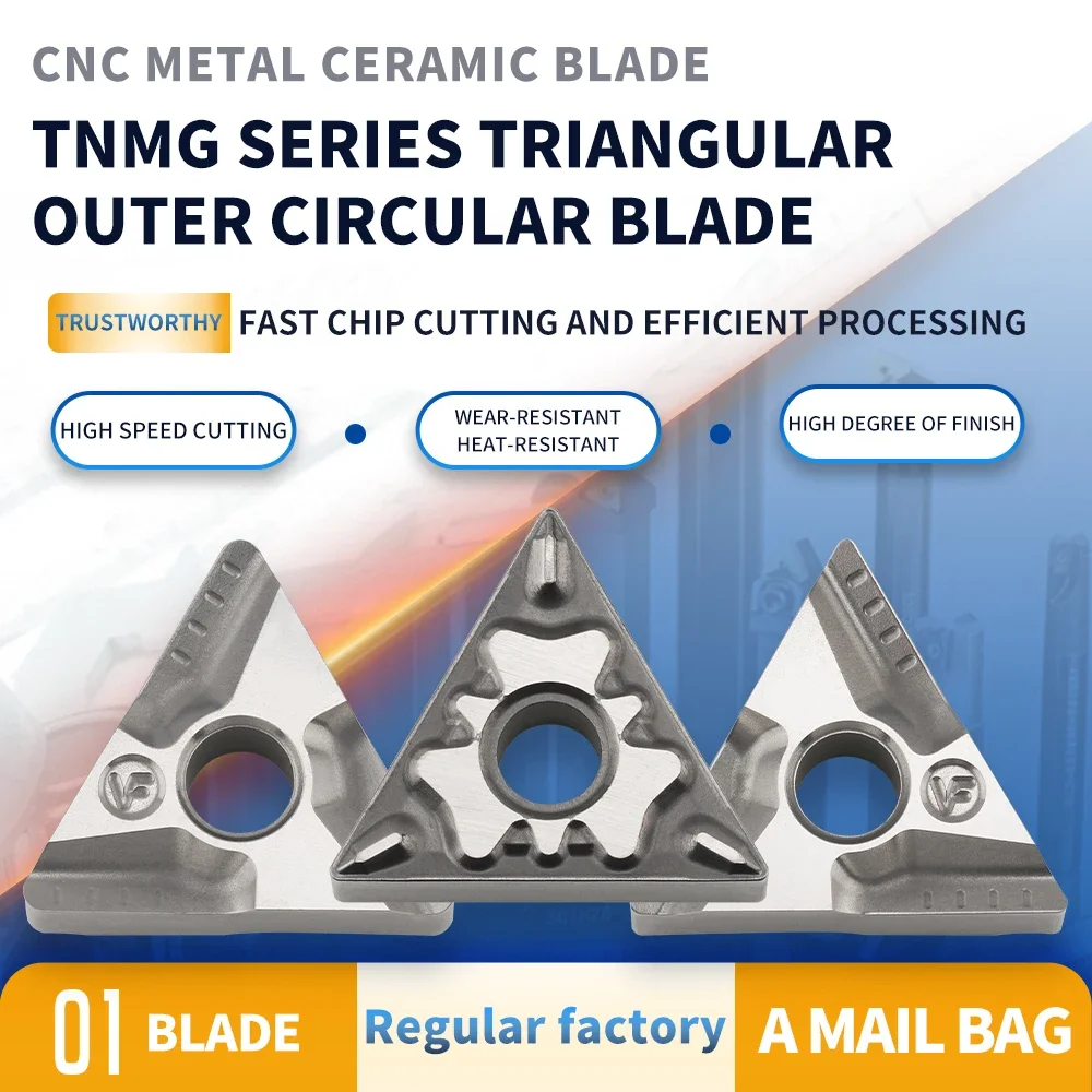 

TNMG160404 TNMG160408 Uncoated Cermet Insert for Hardened Steel Stainless CNC Lathe Turning Tools High Hardness Heat Resistance‌