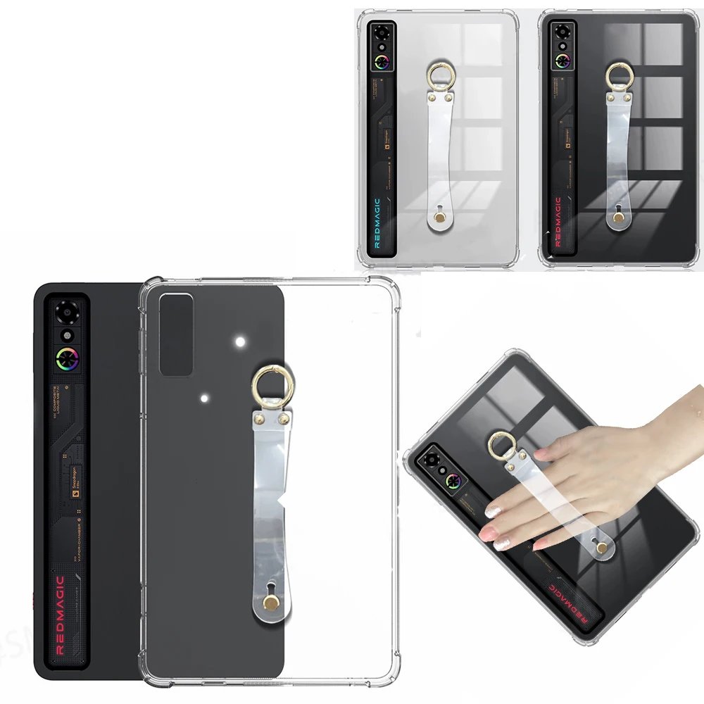 

Чехол для планшета RedMagic 3 Pro, 9,06 дюйма, 2025 г., прозрачные подушки безопасности, мягкий защитный противоударный чехол из ТПУ с ремешком на запястье