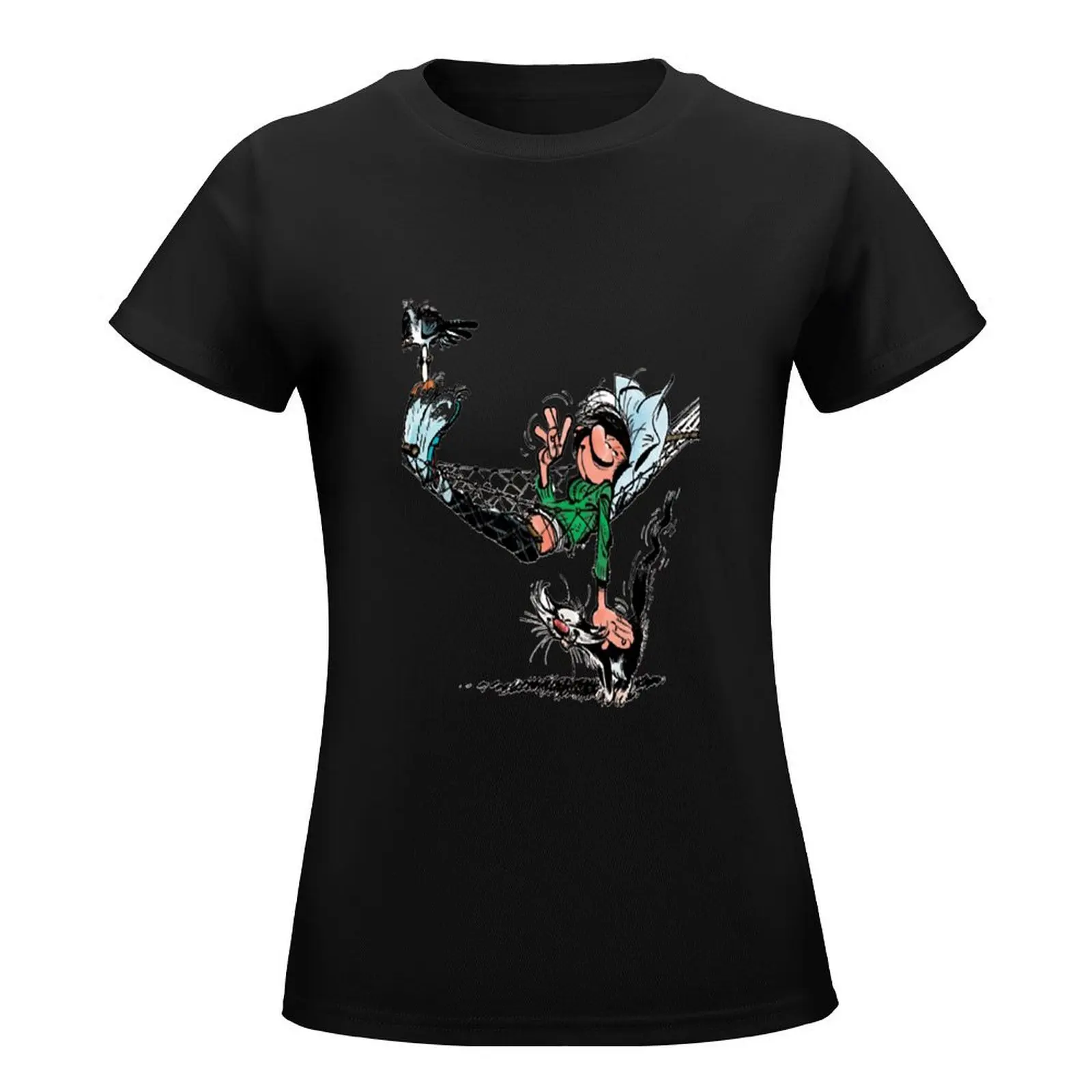 Gaston Lagaffe T-Shirt summer clothes korean fashion anime clothes luxury designer clothing Women