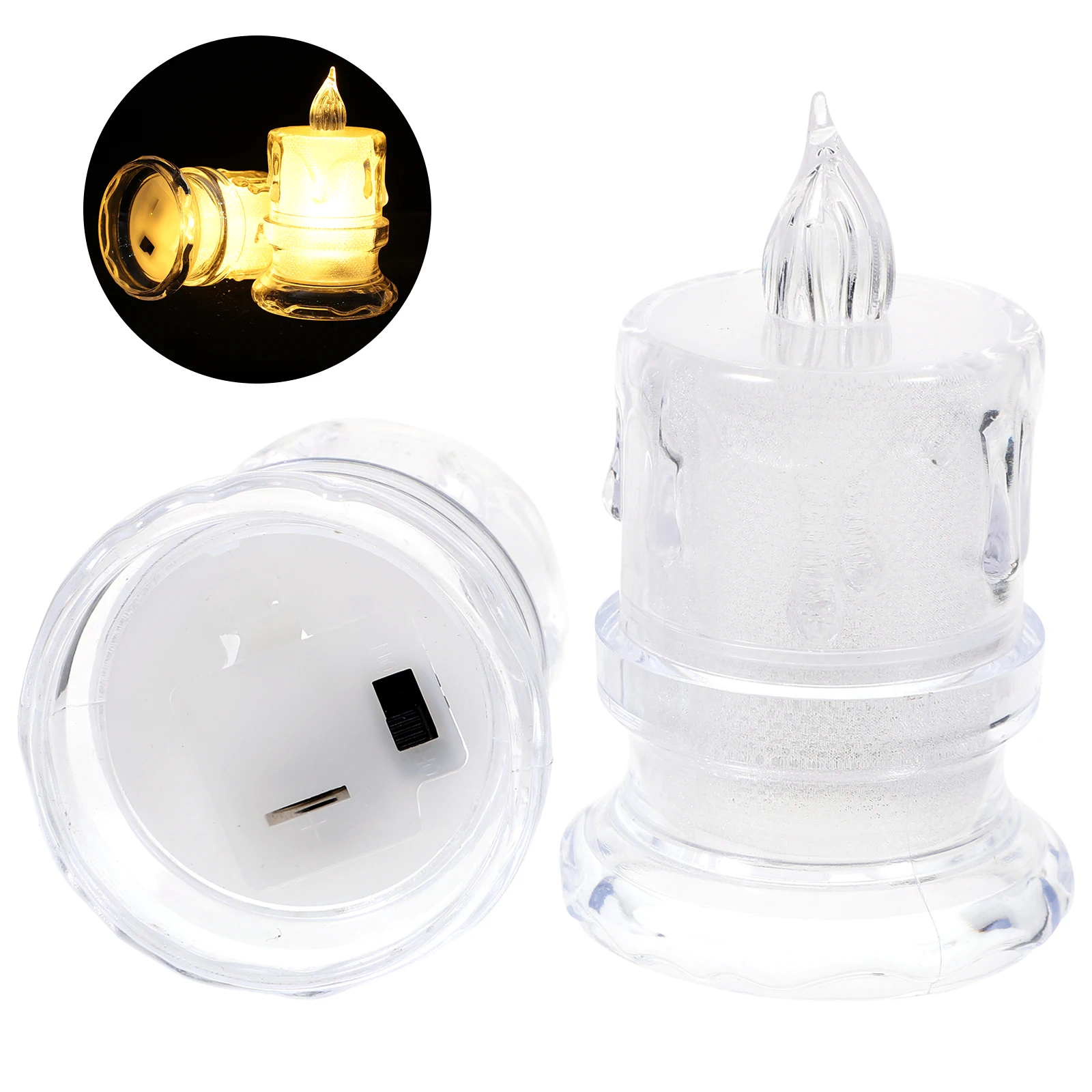 

12Pcs LED Crystal Lights Flameless Operated Electric Lamps Party Wedding Decoration Electric Candles