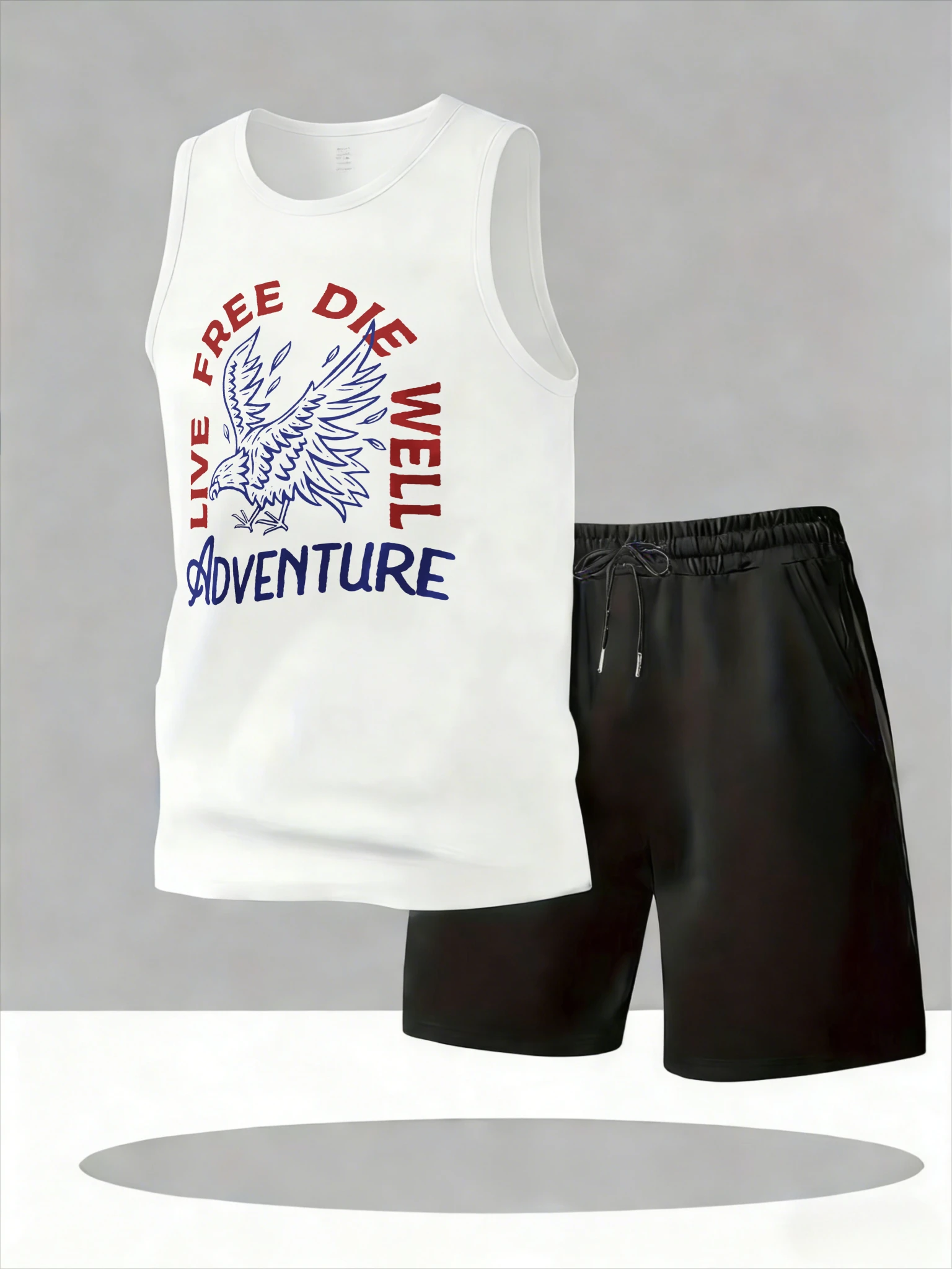 

Men's Tank Top Sets 2026 Summer Quick drying oversize Sportswear crewneck running beach Breathable sports 2 piece set