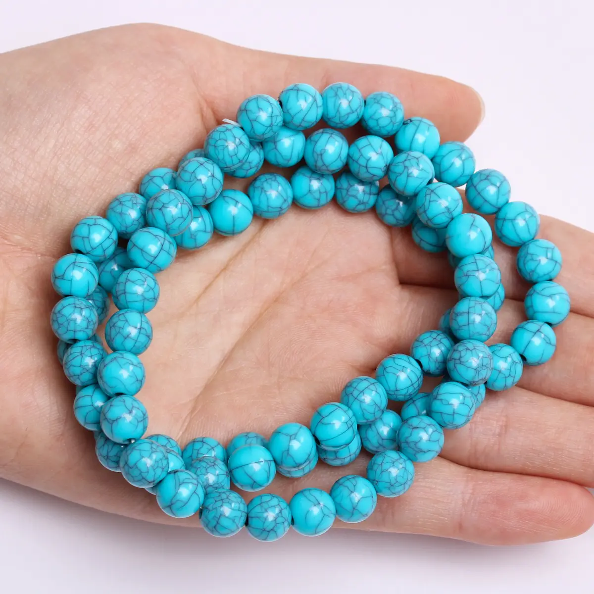 6-16mm 50-5Pcs Round Loose Beads Imitated Turquoises For Artificial Jewelry Making Necklace Bracelet DIY Accessories - Image 3