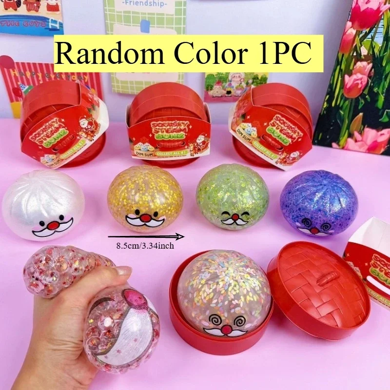 2026 NEW HOT Christmas Dumplings 8.5cm Soft Slow Resilience Squishy Toy Fidget with Steamer Steamed Stuffed Bun Squishy Pinch