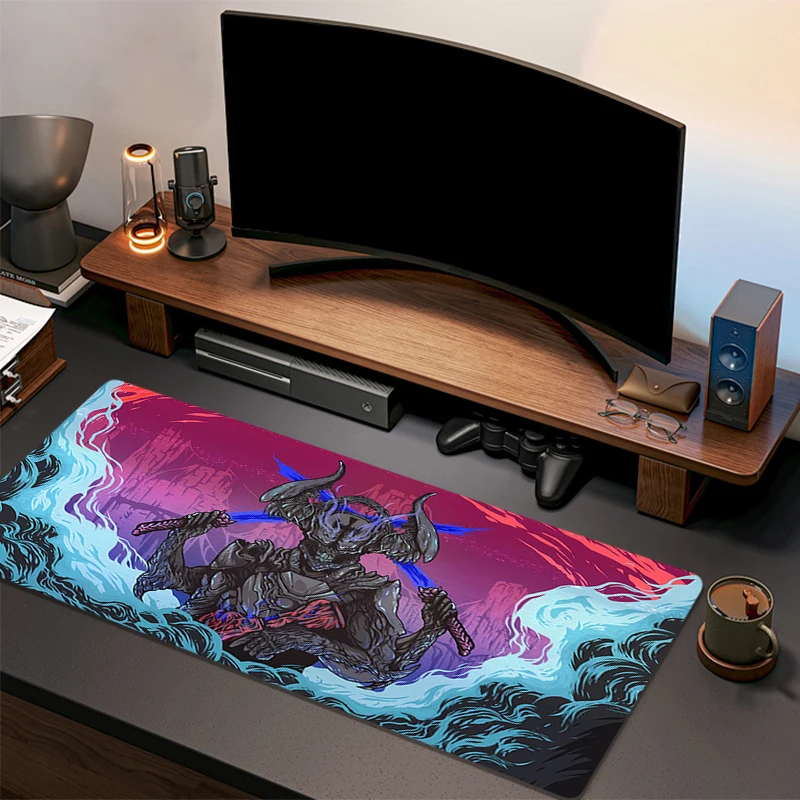 Mouse pad devil samurai large Gaming Desk Mat Computer Keyboard desk pad Mats Non-slip rubber Game accessories Game Pc Mousepad