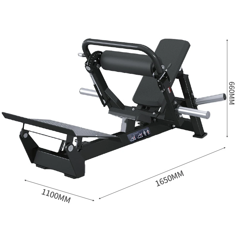 Custom Factory Professional Commercial Hip Thrust Glute Machine Strength Exercise Plate Loaded Exercise Gym Fitness Equipment