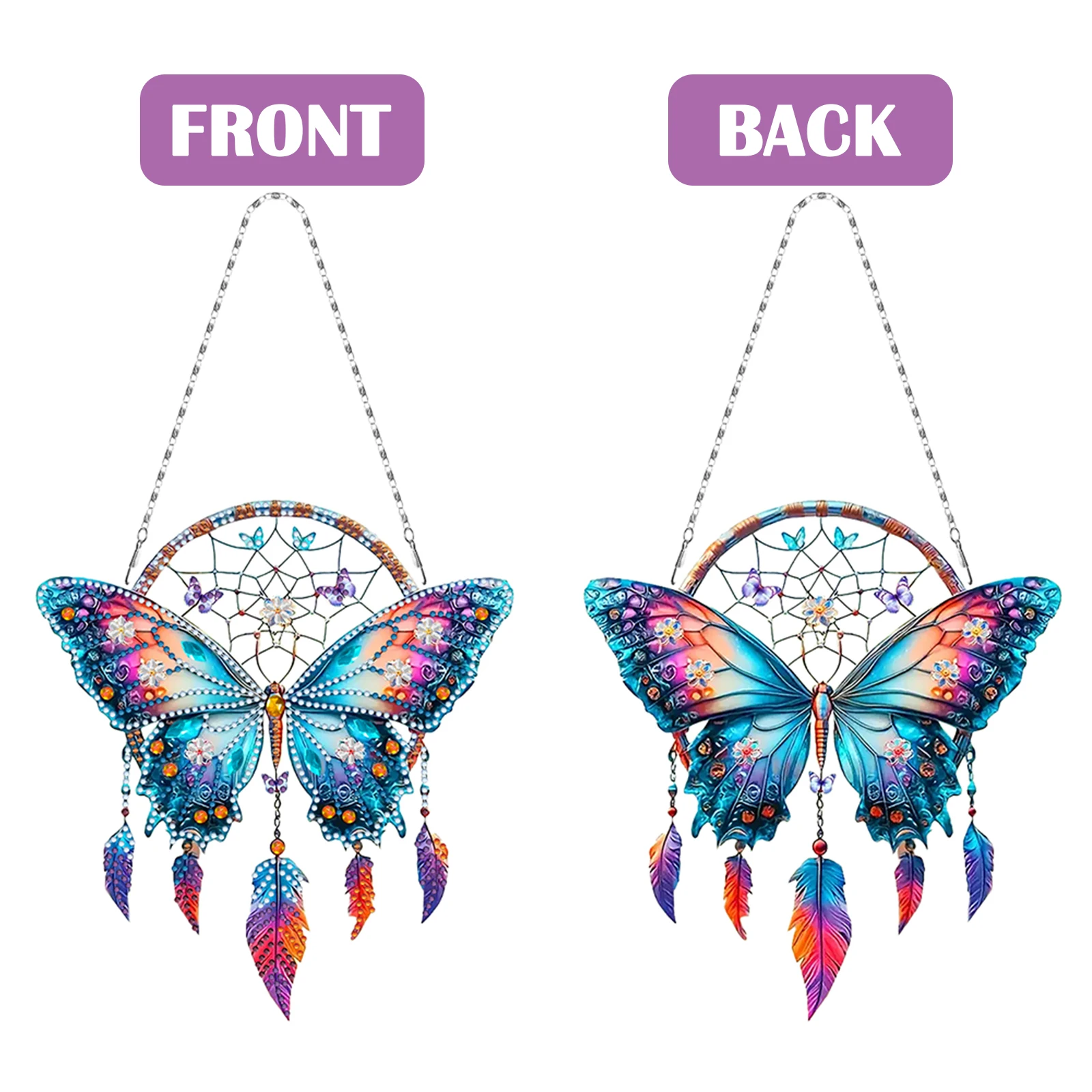 

2D плоская DIY алмазная живопись художественный кулон окно висит бабочка Ловец снов