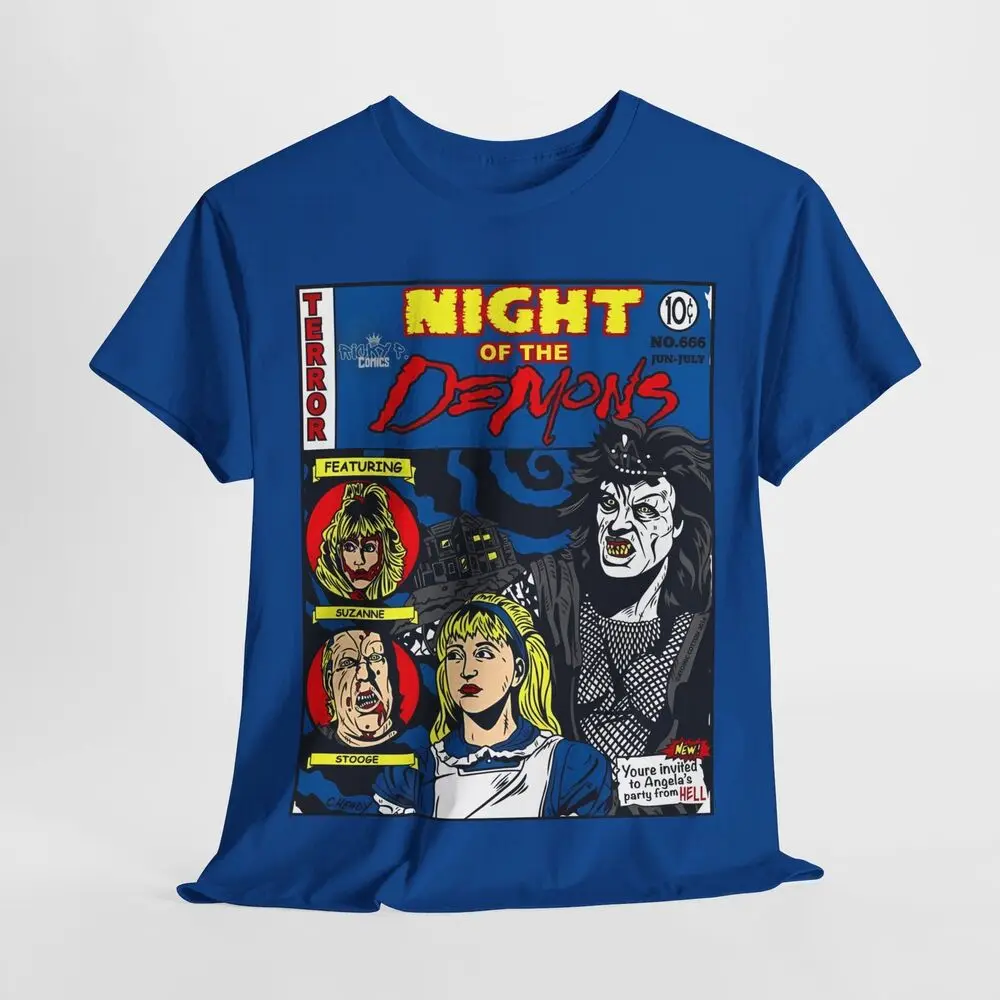 Night Of The Demons 1988 Horror Ricky P Comics T shirt Unisex Heavy Cotton Tee