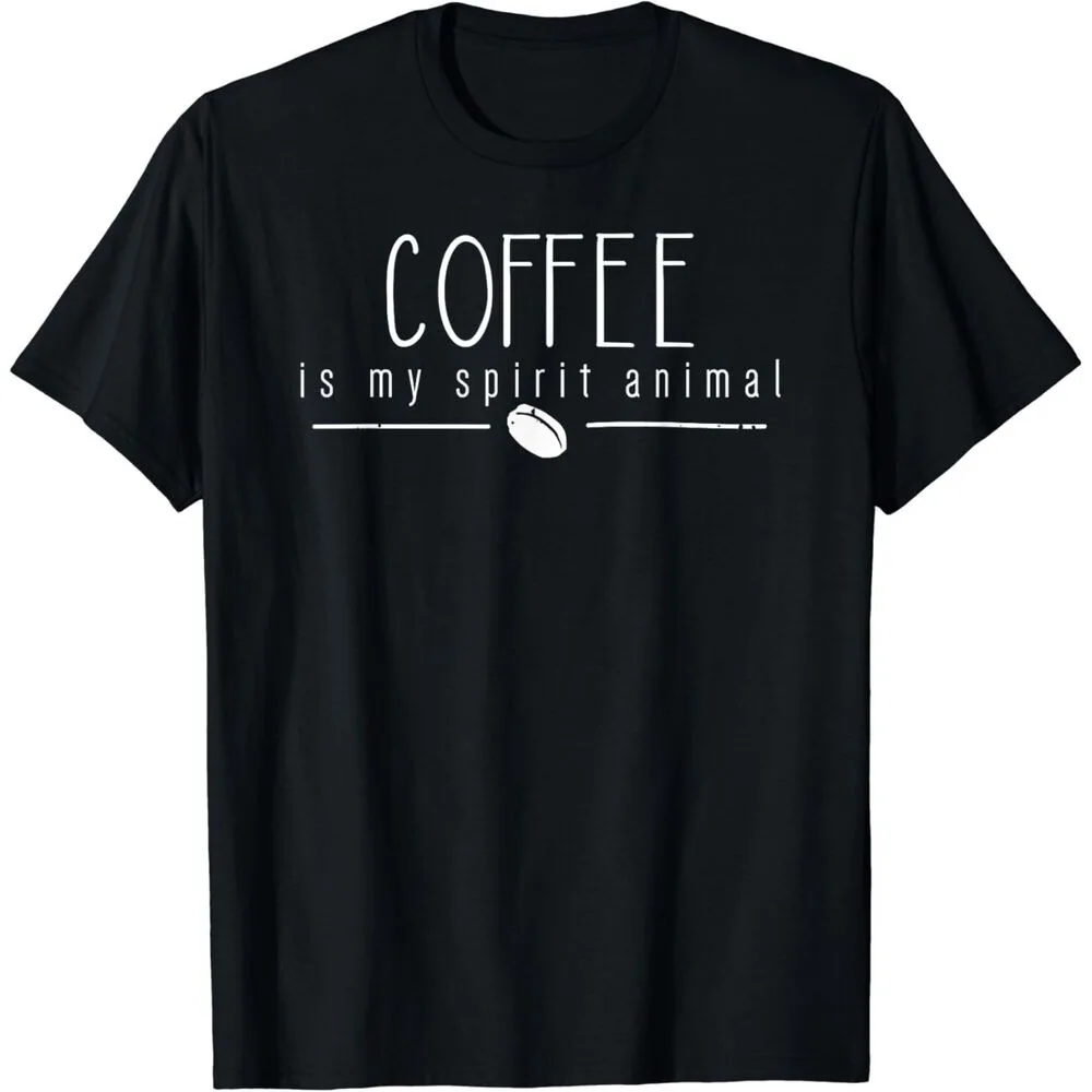 Funny Coffee Is My Spirit Animal Coffee Bean Gift Unisex T-Shirt Breathable Cotton Tops Comfort and Fashion Coexist Men T Shirt