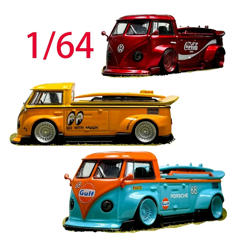 

LMLF литой под давлением масштаб 1/64 Volkswagen, модель автомобиля из сплава Volkswagen T1, пикап, игровой транспорт, игрушки для мальчиков, оригинальная коробка