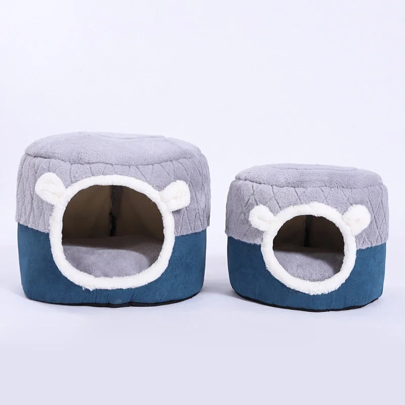 Collapsible Fleece Cute Pet Supplies Puppy Kitten Nest Kennel Winter Warm Soft Sleeping Bed Cushion House for Small Dog Cat