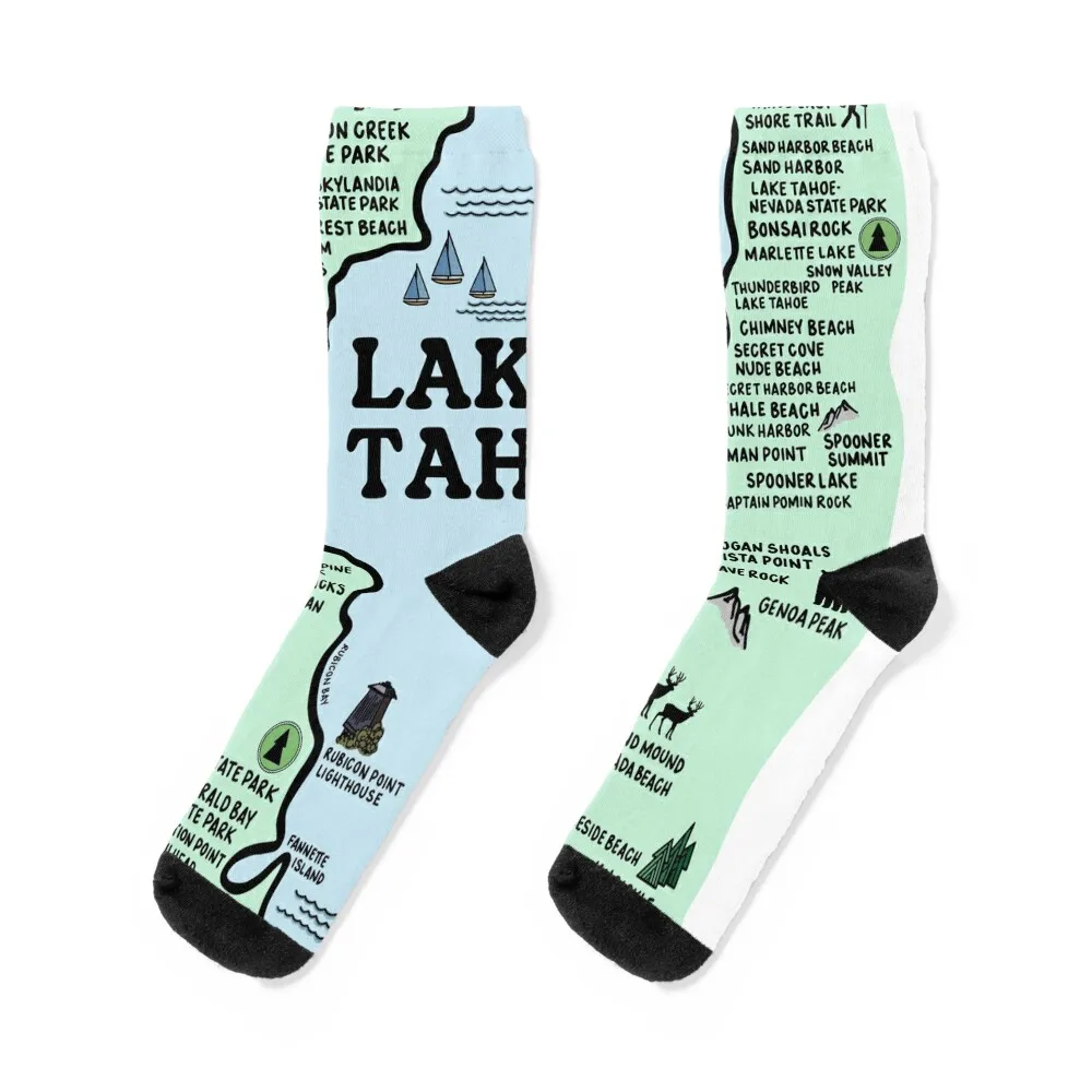 Lake Tahoe Map Socks sport hip hop Man Socks Women's