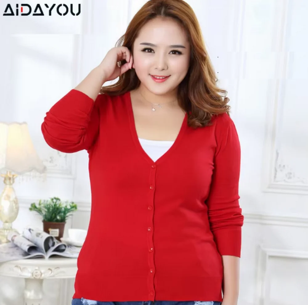

Women Knitted Sweaters Cardigan Full Sleeve Plus Size 6xl v Neck Sweater Casual Female Winter Warm Loose ouc1206