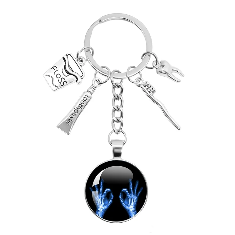 X-ray Film Keychain Human Body Image Picture Key Chain Accessories Health Medical Hospital Student Jewelry Gifts