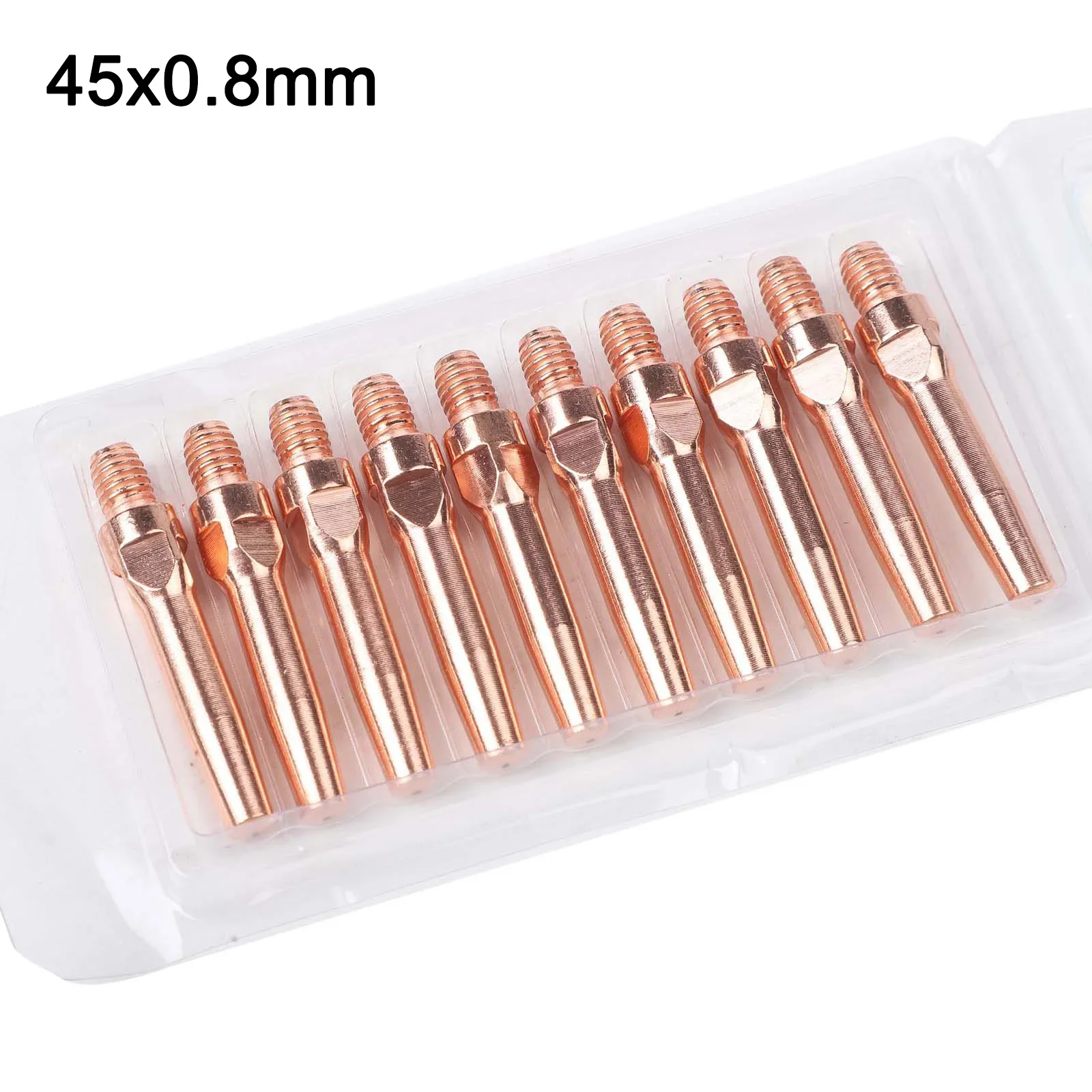 10PCS For Welding Machine Copper Tips 45mm Length 8 8mm Outer Diameter with Threaded M6 for Accurate Wire Feed and For Welding