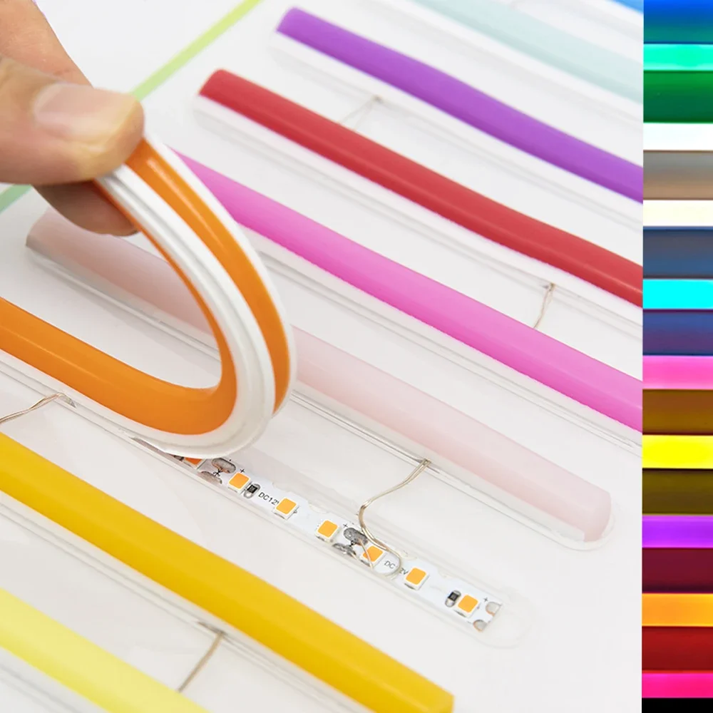 

6mm 8mm 12mm S Bendable Separate Flexible Silicone Neon 3528SMD Led Strip 12V For LED Neon Sign Waterproof IP67 Lightstick cover