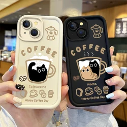 Cute Popular Coffee Cat Phone Case for Xiaomi Redmi Note 14 13 12s 12 11 10 9s 9 8 7 Turbo 4 Pro Plus 4G 5G Soft TPU Back Cover