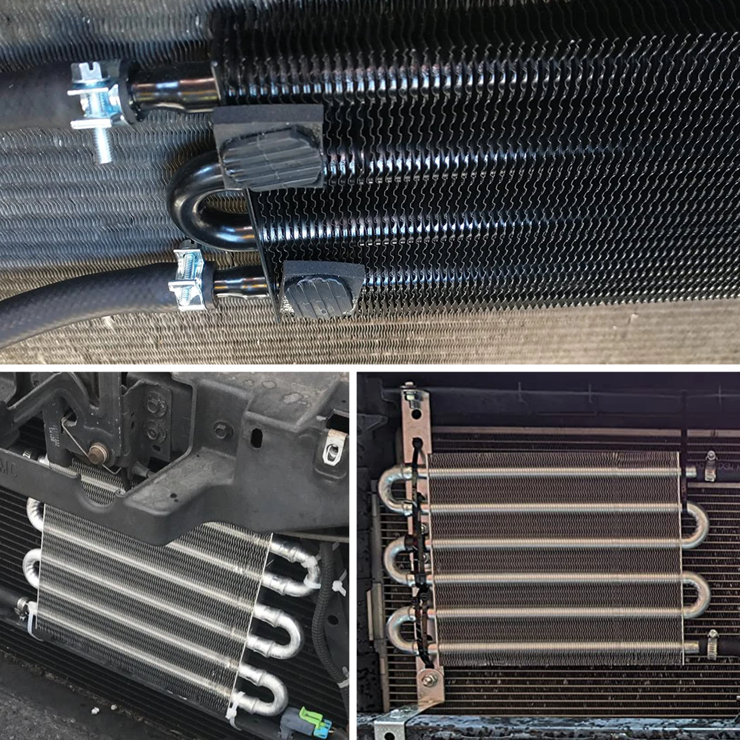 Universal Transmission Oil Cooler Kit Engine Fin Design Hose Mounting Ultra-Cool Tube Radiator Aluminium 4 6 8 Pass Tube