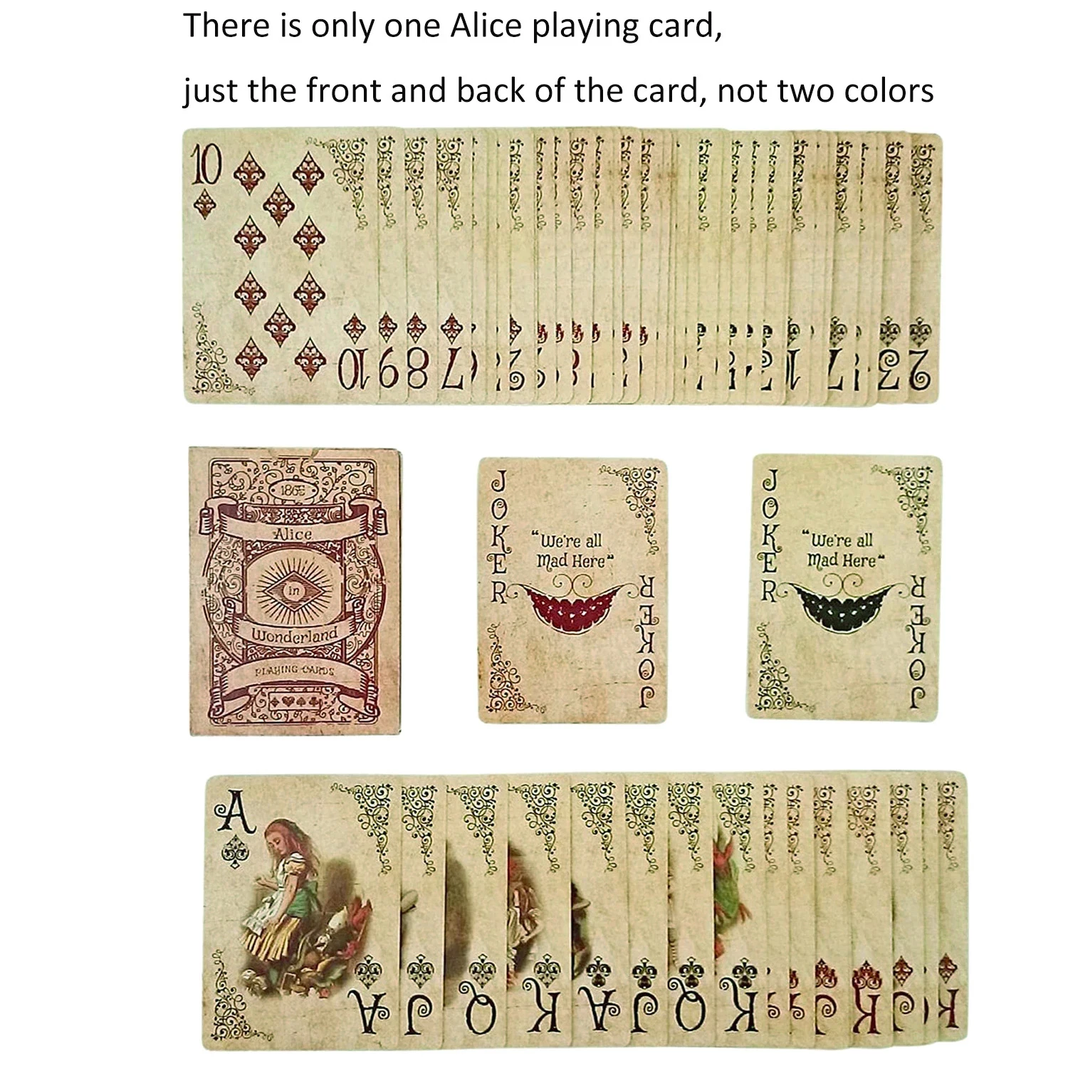 

Alice In Game Poker Playing Cards Vintage Style Playing Cards Deck Board Games Retro Poker Set Magic Card Novelty Present Pokers