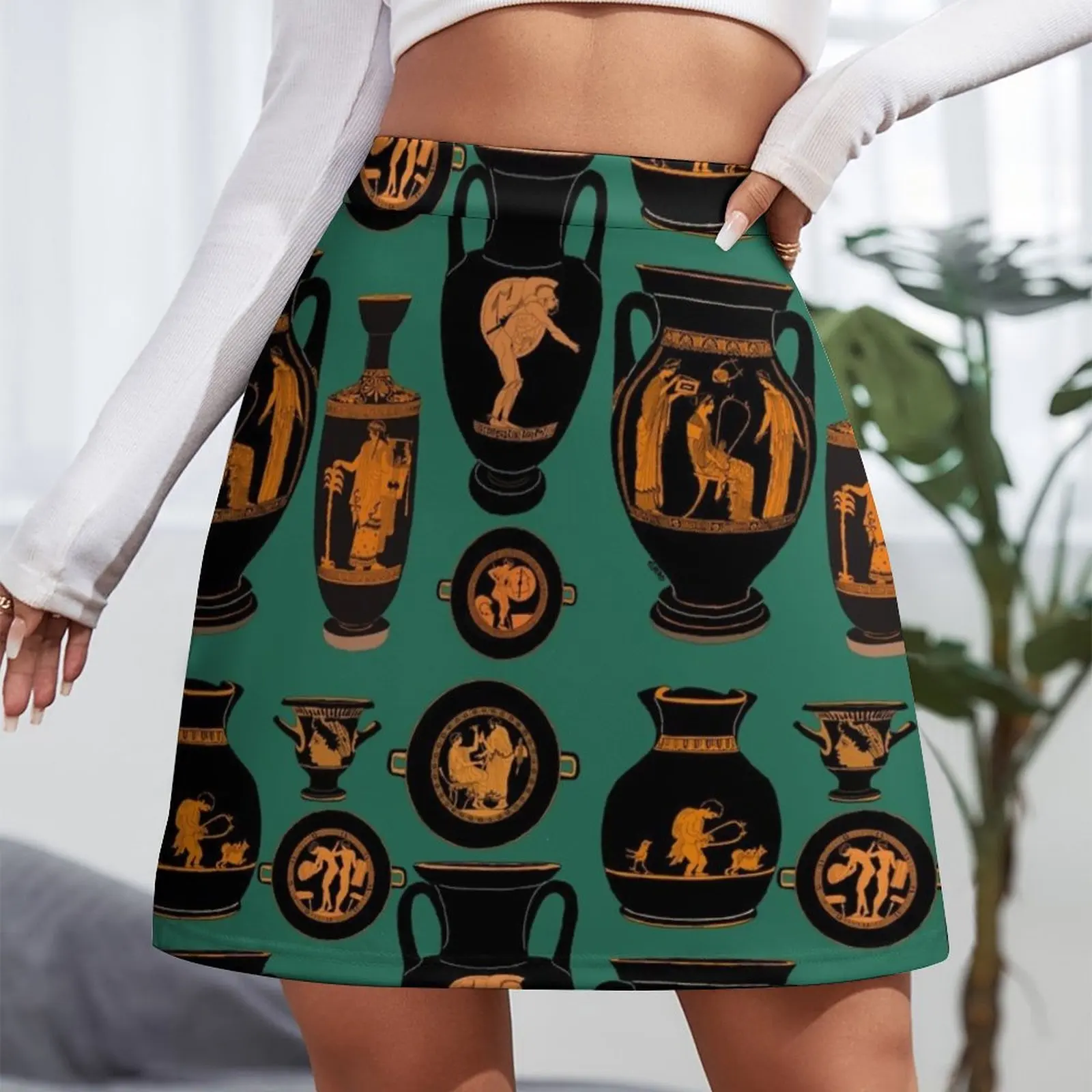 Red figure pottery Mini Skirt short skirt korean style clothes women 2023 women clothes cute skirt