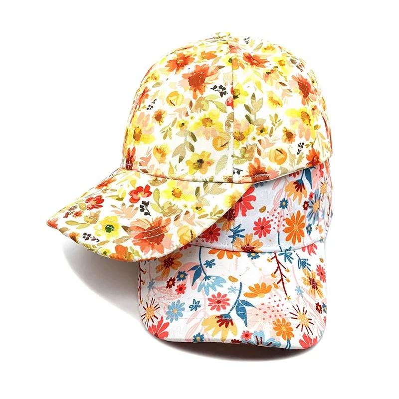 Four Seasons Polyester Print Casquette Baseball Cap Adjustable Outdoor Snapback Hats for Women 22