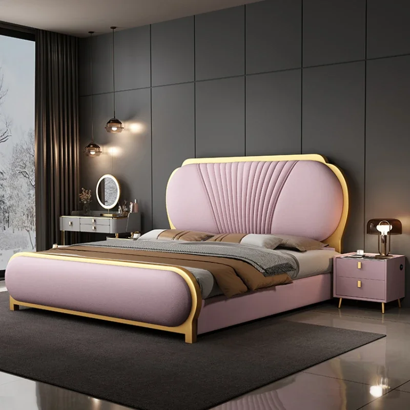 

Aesthetic Base Double Bed Frame King Size Cheap Cute Modern Queen Bed Frame Luxury Nordic Camas Matrimonial Bedroom Furniture