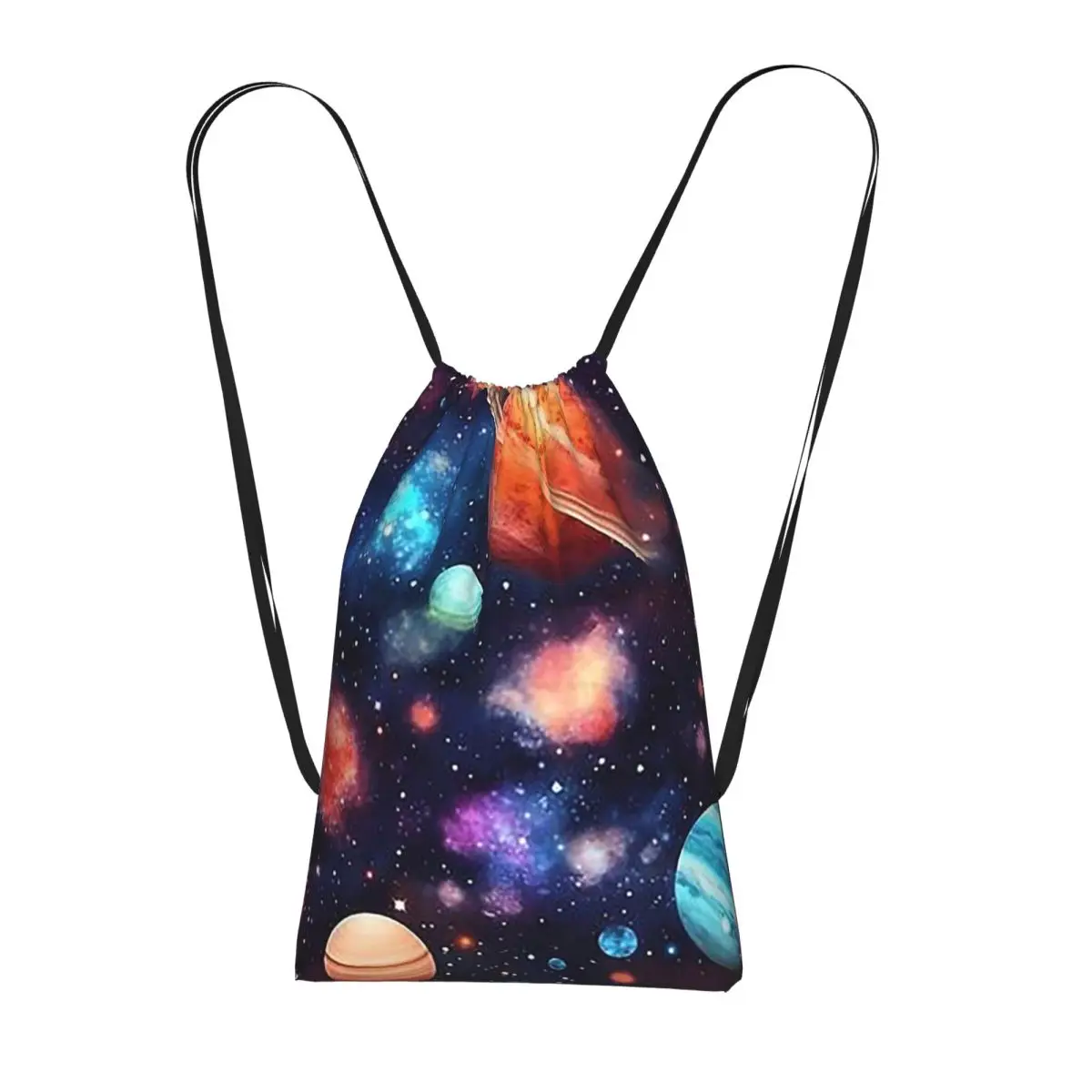 Solar System Space Planets Universe Backpacks Casual Drawstring Bundle Pocket Sports Bag Book Bags for Travel Students